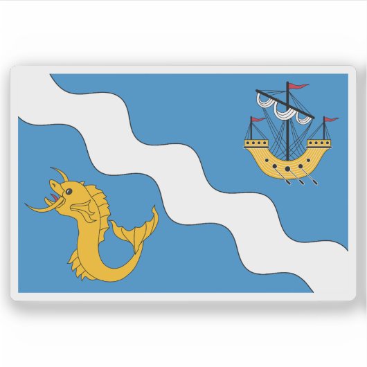 Vlag van Gżira, Malta Sticker (Voorkant)