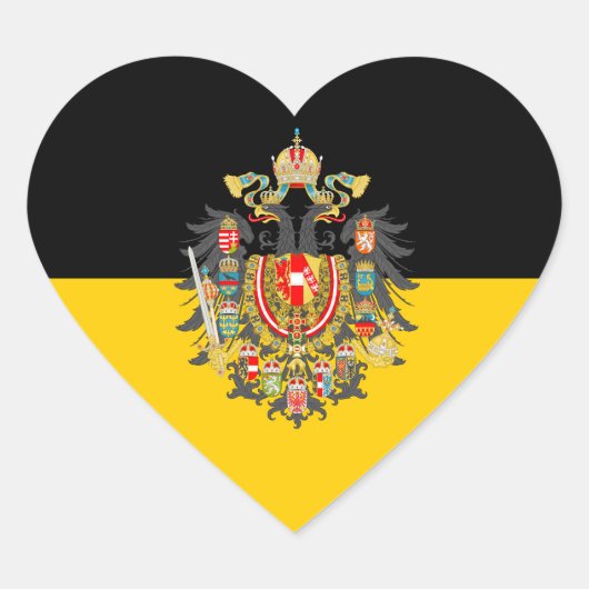 vlag van Habsburg en imperiale wapenstilstand Hart Sticker (Voorkant)