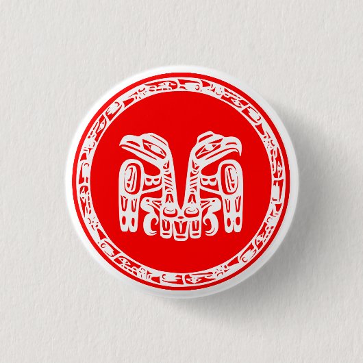 Vlag van Haida Ronde Button 3,2 Cm (Voorkant)