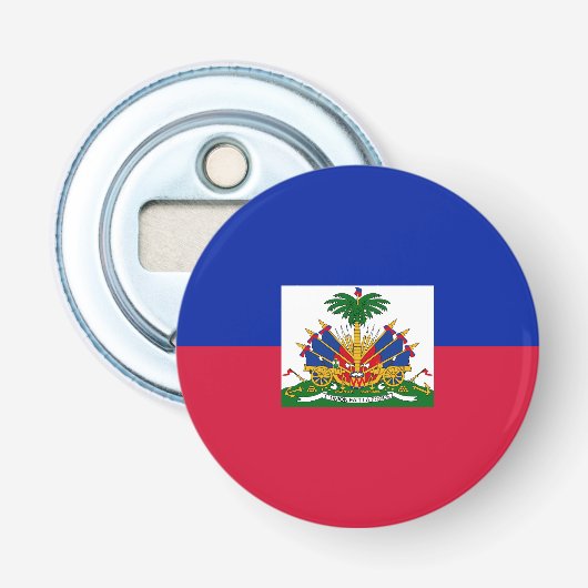 Vlag van Haïti Button Flesopener (Voorkant)