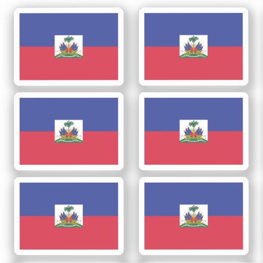 Vlag van Haïti Collectie pack van 6 Sticker (Voorkant)