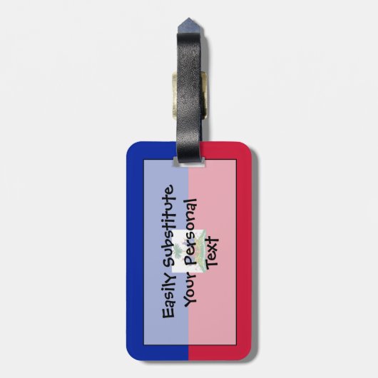 Vlag van Haïti Easy ID Personal Bagagelabel (Achterkant verticaal)