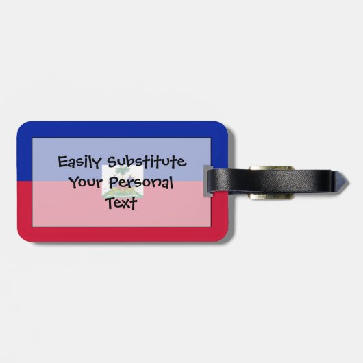 Vlag van Haïti Easy ID Personal Bagagelabel (Achterkant horizontaal)