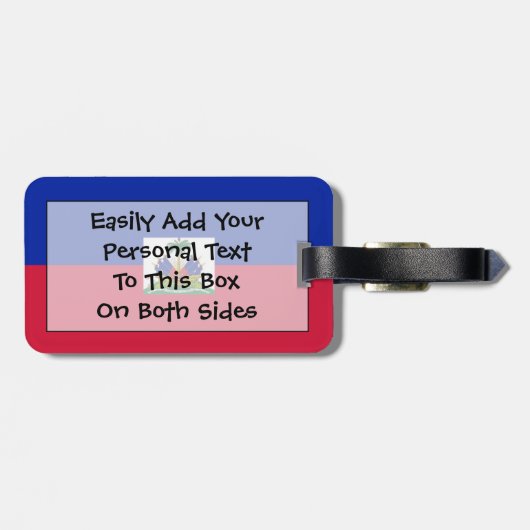 Vlag van Haïti Easy ID Personal Bagagelabel (Achterkant horizontaal)