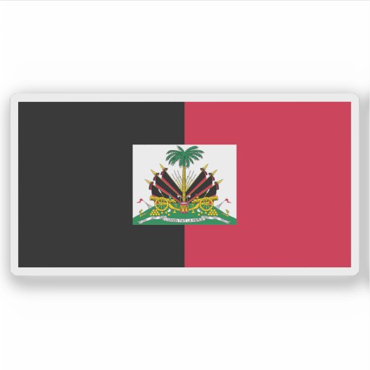 Vlag van Haïti gebruikt door de Duvaliers (1964-19 Sticker (Voorkant)