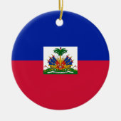 Vlag van Haïti Keramisch Ornament (Voorkant)