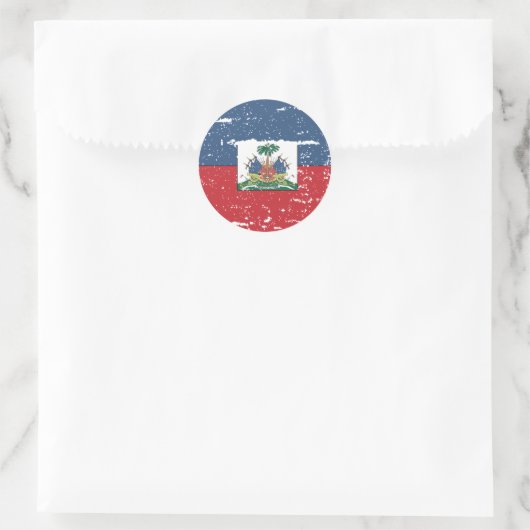  vlag van Haïti Ronde Sticker (Tas)