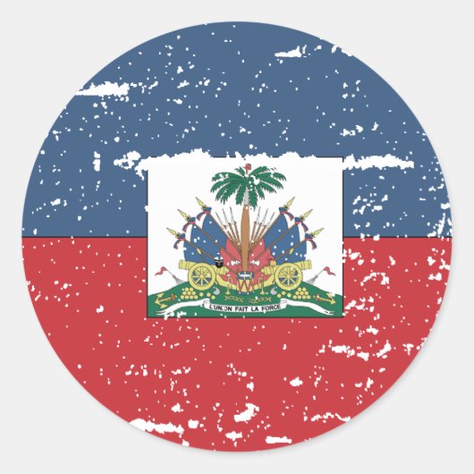  vlag van Haïti Ronde Sticker (Voorkant)
