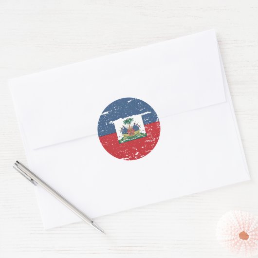  vlag van Haïti Ronde Sticker (Envelop)