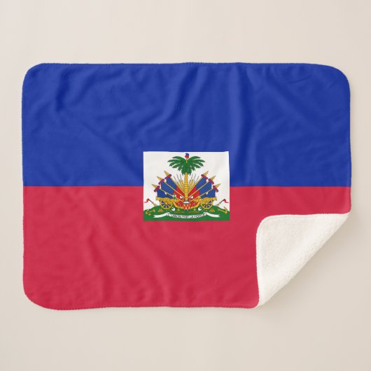 Vlag van Haïti Sherpa Deken (Voorkant (horizontaal))