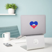 vlag van Haïti Sticker (Laptop op bureau)