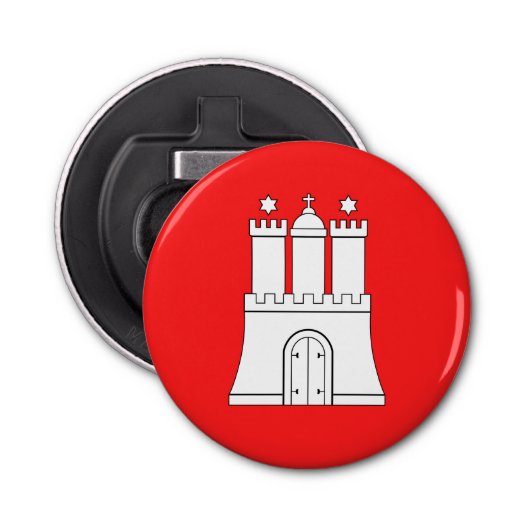 Vlag van Hamburg Bottle Opener (Voorkant)