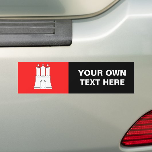 Vlag van Hamburg Bumpersticker (Op auto)