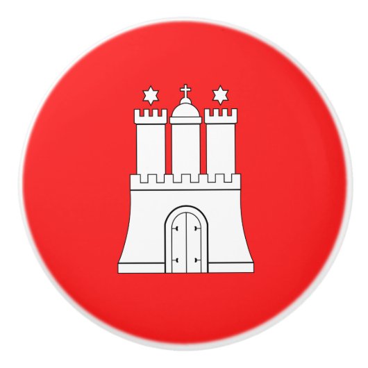 Vlag van Hamburg Ceramic Knob Keramische Knop (Voorkant)