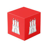 Vlag van Hamburg Cube Kubus (Voorkant hoekig)