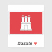 Vlag van Hamburg, Duitsland Sticker (Vel)