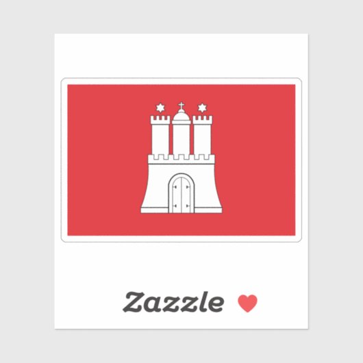 Vlag van Hamburg, Duitsland Sticker (Vel)