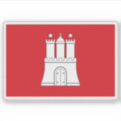 Vlag van Hamburg, Duitsland Sticker (Voorkant)
