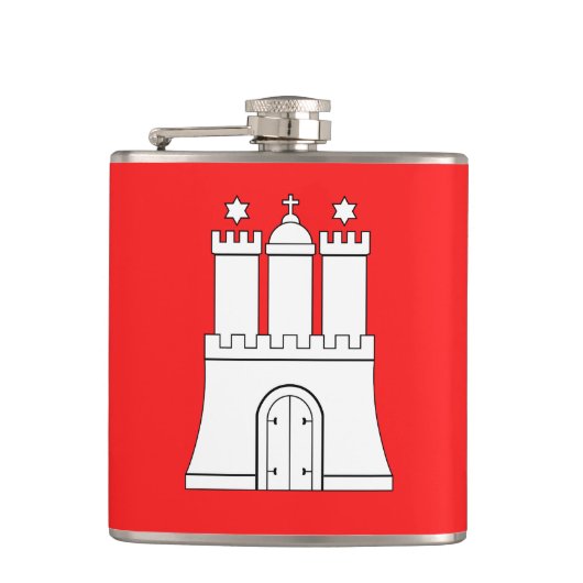 Vlag van Hamburg Flask Heupfles (Voorkant)