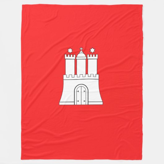 Vlag van Hamburg Fleece Dekbed Deken (Voorkant)
