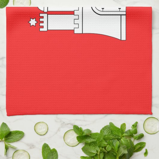 Vlag van Hamburg Keukenhanddoek (Gevouwen)