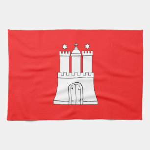 Vlag van Hamburg Keukenhanddoek