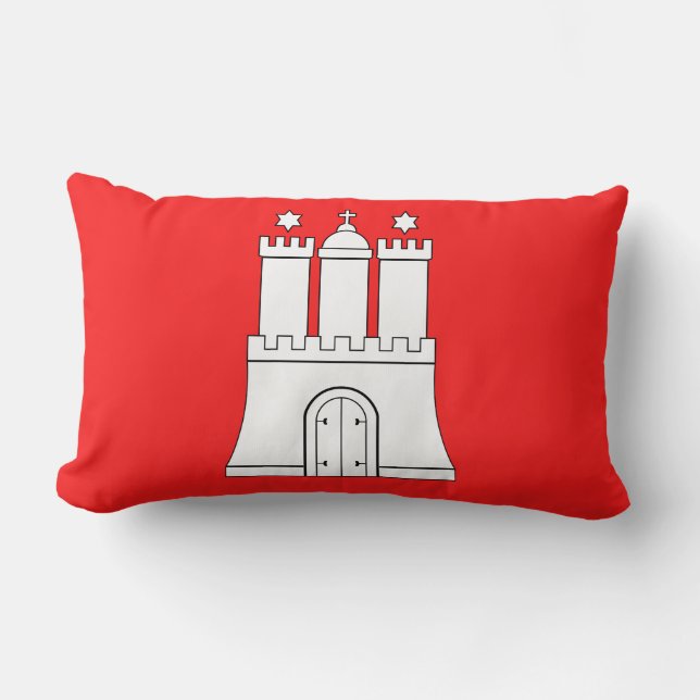 Vlag van Hamburg Lumbar Pillow Kussen (Voorkant)
