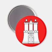 Vlag van Hamburg Magneet (Voorkant / Achterkant)