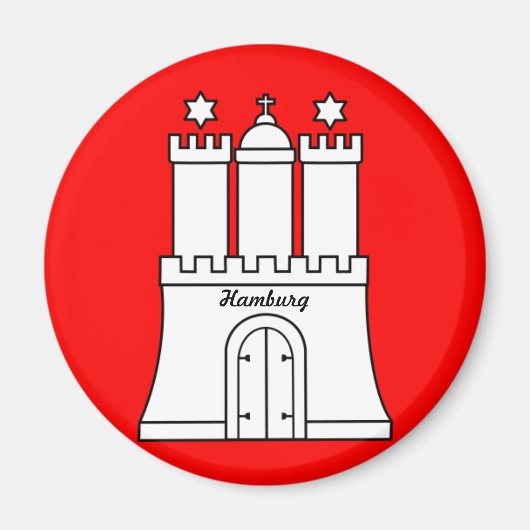 Vlag van Hamburg Magneet (Voorkant)