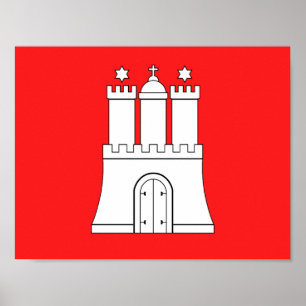 Vlag van Hamburg Poster