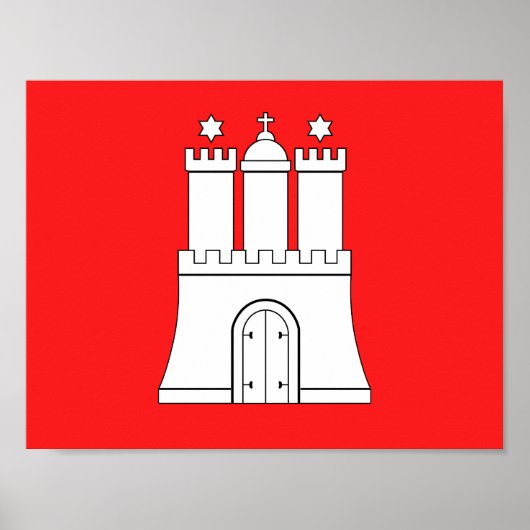 Vlag van Hamburg Poster (Voorkant)