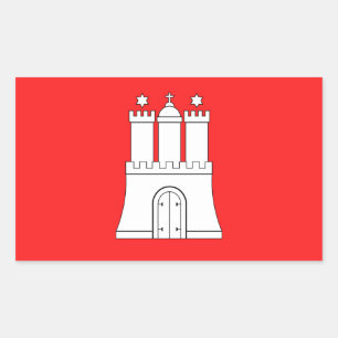Vlag van Hamburg rechthoekige sticker