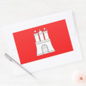 Vlag van Hamburg rechthoekige sticker (Envelop)