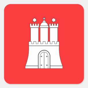 Vlag van Hamburg Square Sticker