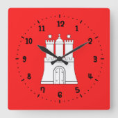 Vlag van Hamburg Square Wall Clock Vierkante Klok (Voorkant)