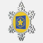 Vlag van Hamilton, Ontario Snowflake Pewter Christ Tin Sneeuwvlok Ornament (Rechts)