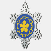 Vlag van Hamilton, Ontario Tin Sneeuwvlok Ornament (Rechts)