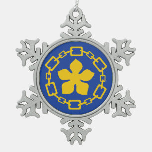 Vlag van Hamilton, Ontario Tin Sneeuwvlok Ornament