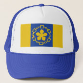Vlag van Hamilton, Ontario Trucker Hat Trucker Pet (Voorkant)