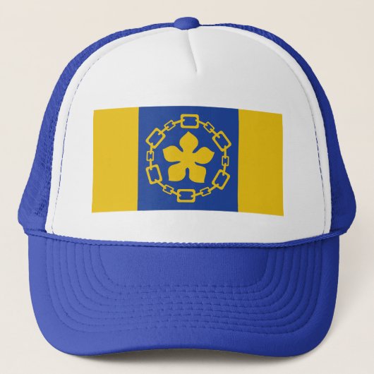 Vlag van Hamilton, Ontario Trucker Hat Trucker Pet (Voorkant)