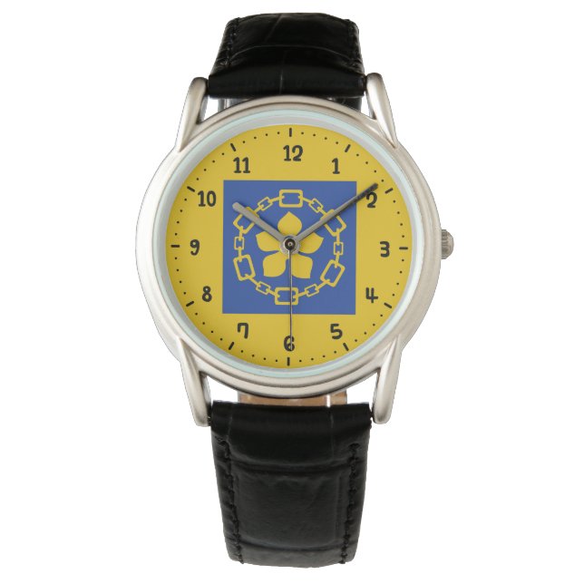 Vlag van Hamilton, Ontario Watch Horloge (Voorkant)