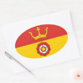 Vlag van Hampshire County, Engeland (UK) Ovale Sticker (Envelop)