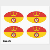Vlag van Hampshire County, Engeland (UK) Ovale Sticker (Vel)
