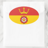 Vlag van Hampshire County, Engeland (UK) Ovale Sticker (Tas)