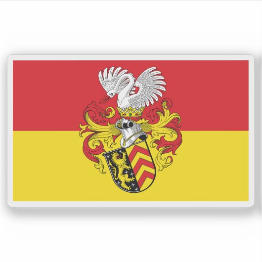 Vlag van Hanau, Duitsland Sticker (Voorkant)