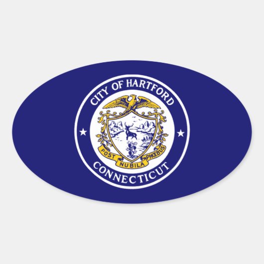 Vlag van Hartford, Connecticut Ovale Sticker (Voorkant)