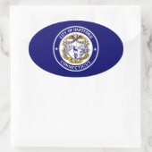 Vlag van Hartford, Connecticut Ovale Sticker (Tas)