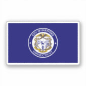 Vlag van Hartford, Connecticut Sticker (Voorkant)