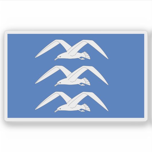 Vlag van Haugesund Sticker (Voorkant)
