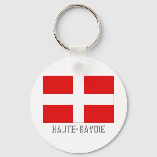 vlag van Haute-Savoie met naam Sleutelhanger (Voorkant)